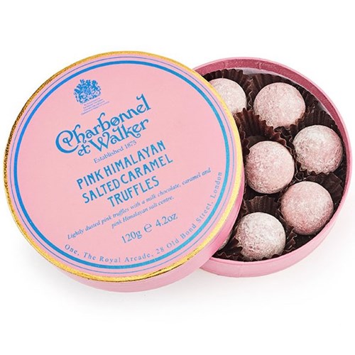 Charbonnel et Walker, Pink Himalayan Salted Caramel Truffles 120g - Award-Winning